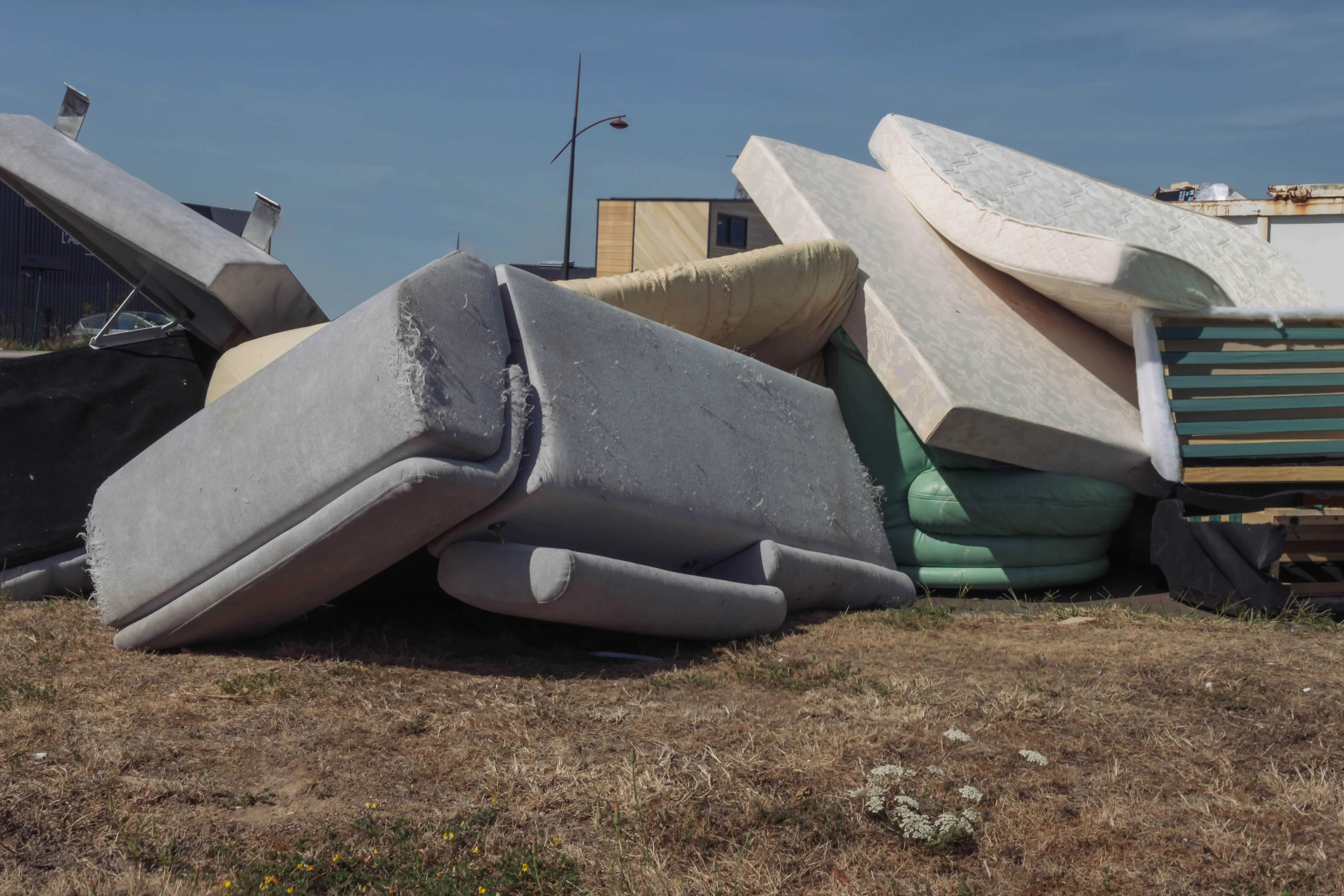 Bulk junk pile ready for removal in Utah County