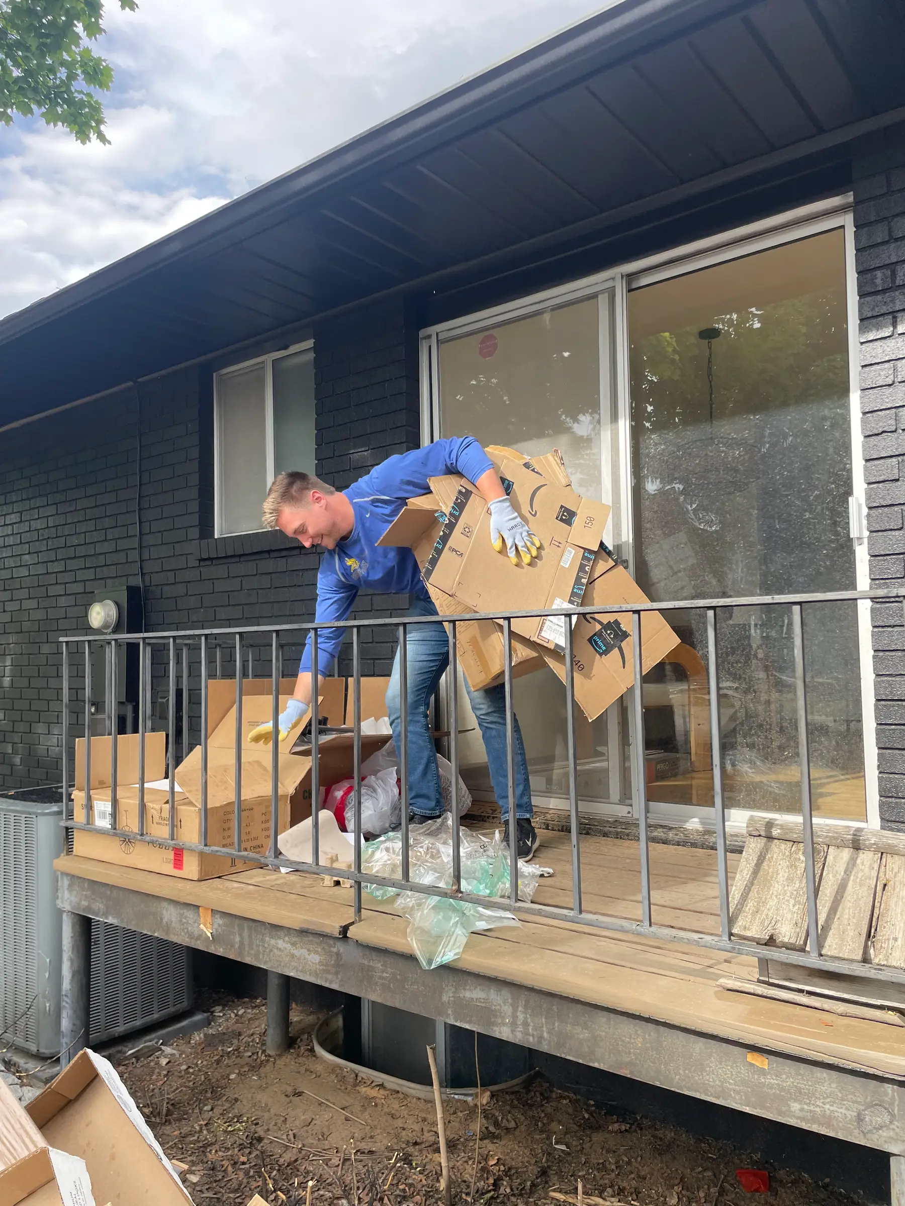 Cardboard and porch clutter pickup by Utah County Hauling