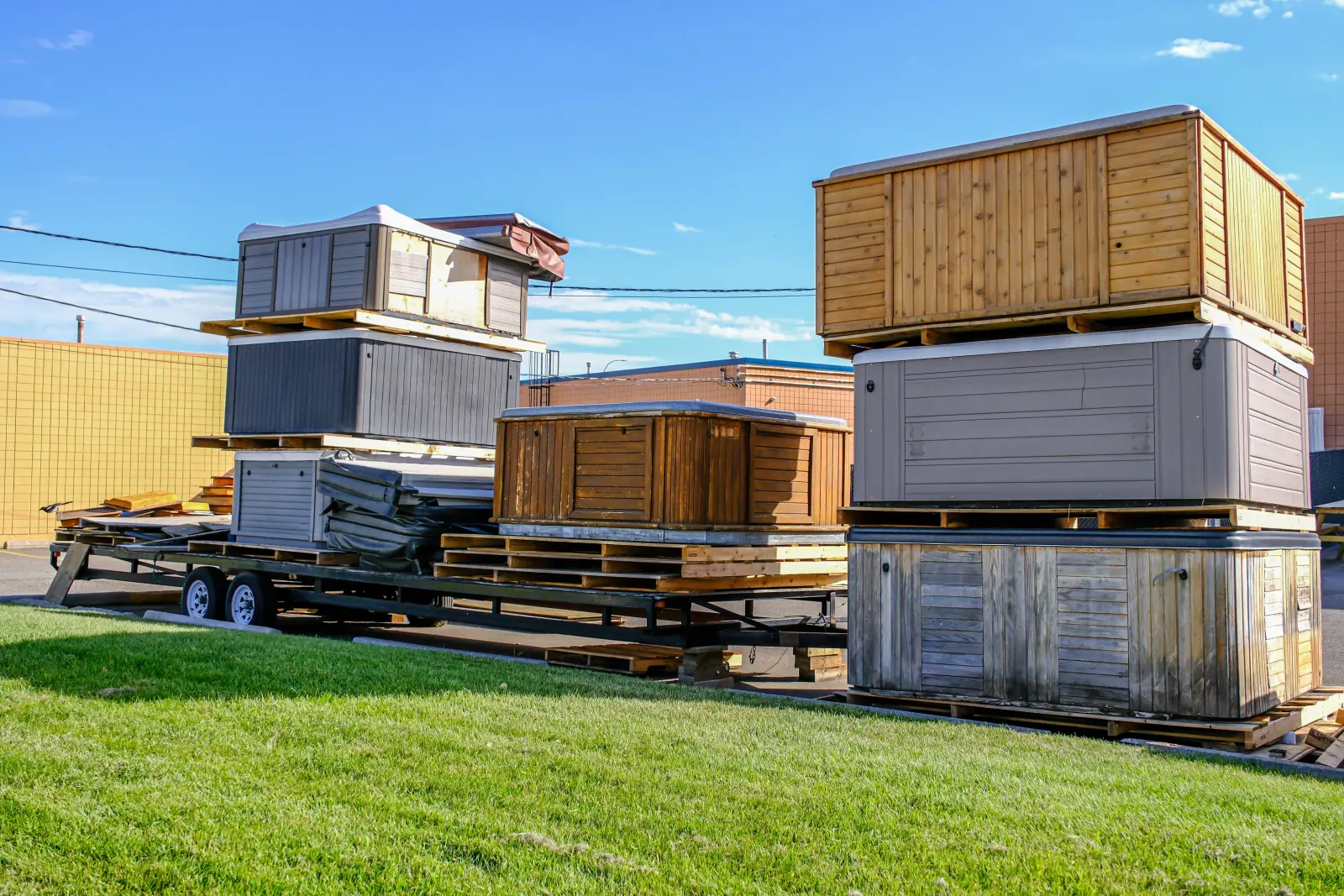 Hot tub removal service from a Utah County backyard